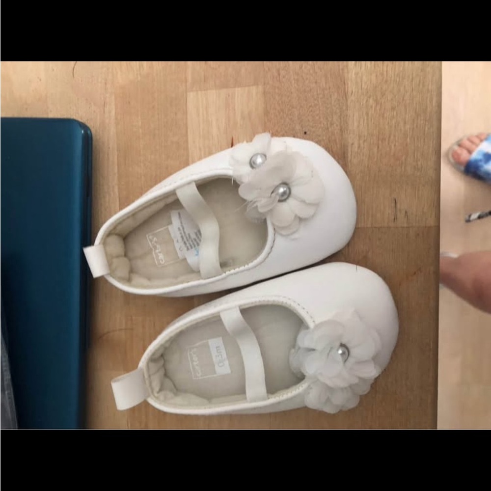 White Floral Kids Shoes